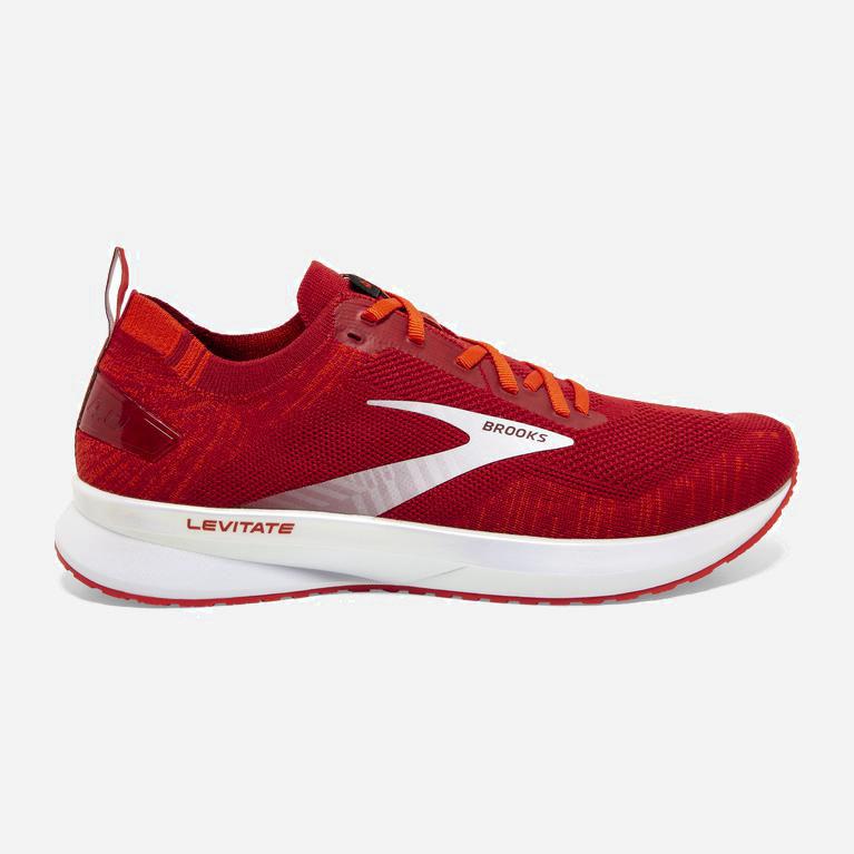 Brooks Levitate 4 Mens Road Running Shoes - Red/Cherry Tomato/White - Philippines (753140AFU)